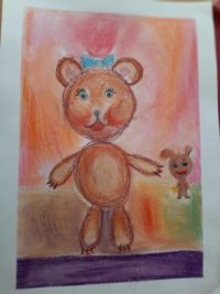 Von Kindern gemalte Illustration für das Märchen